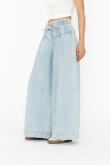 Melanie Wide Leg Pants in Light Wash - FINAL SALE