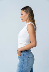 Ollie Cutout Tank Top in Ivory - FINAL SALE