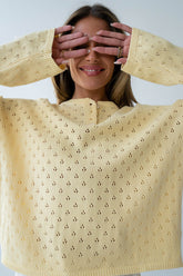 Margot Pointelle Sweater in Butter Yellow - FINAL SALE