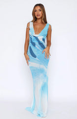 Amore Maxi Dress Aqua Blossom