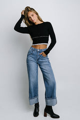 Irene Ribbed Sweater in Black - FINAL SALE