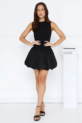 Slay Mode Bubble Mini Dress Black