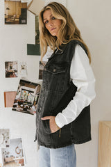 Taylor Denim Vest in Black - FINAL SALE