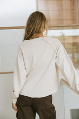 Exposed Seam Sweatshirt in Natural - FINAL SALE