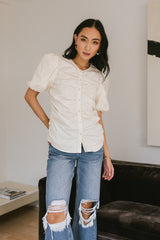 Frankie Ruched Top in Natural - FINAL SALE