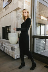 Larissa Ribbed Dress in Black - FINAL SALE