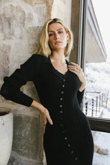 Larissa Ribbed Dress in Black - FINAL SALE