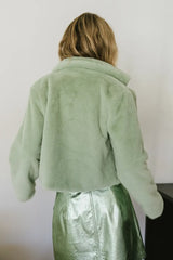 Up All Night Faux Fur Jacket in Sage - FINAL SALE