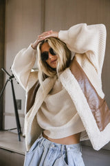 Last Night Sherpa Lined Vest in Brown - FINAL SALE