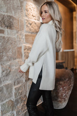 Gracie High Neck Sweater in Cream - FINAL SALE