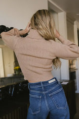 Cut Out Turtleneck Sweater in Tan - FINAL SALE