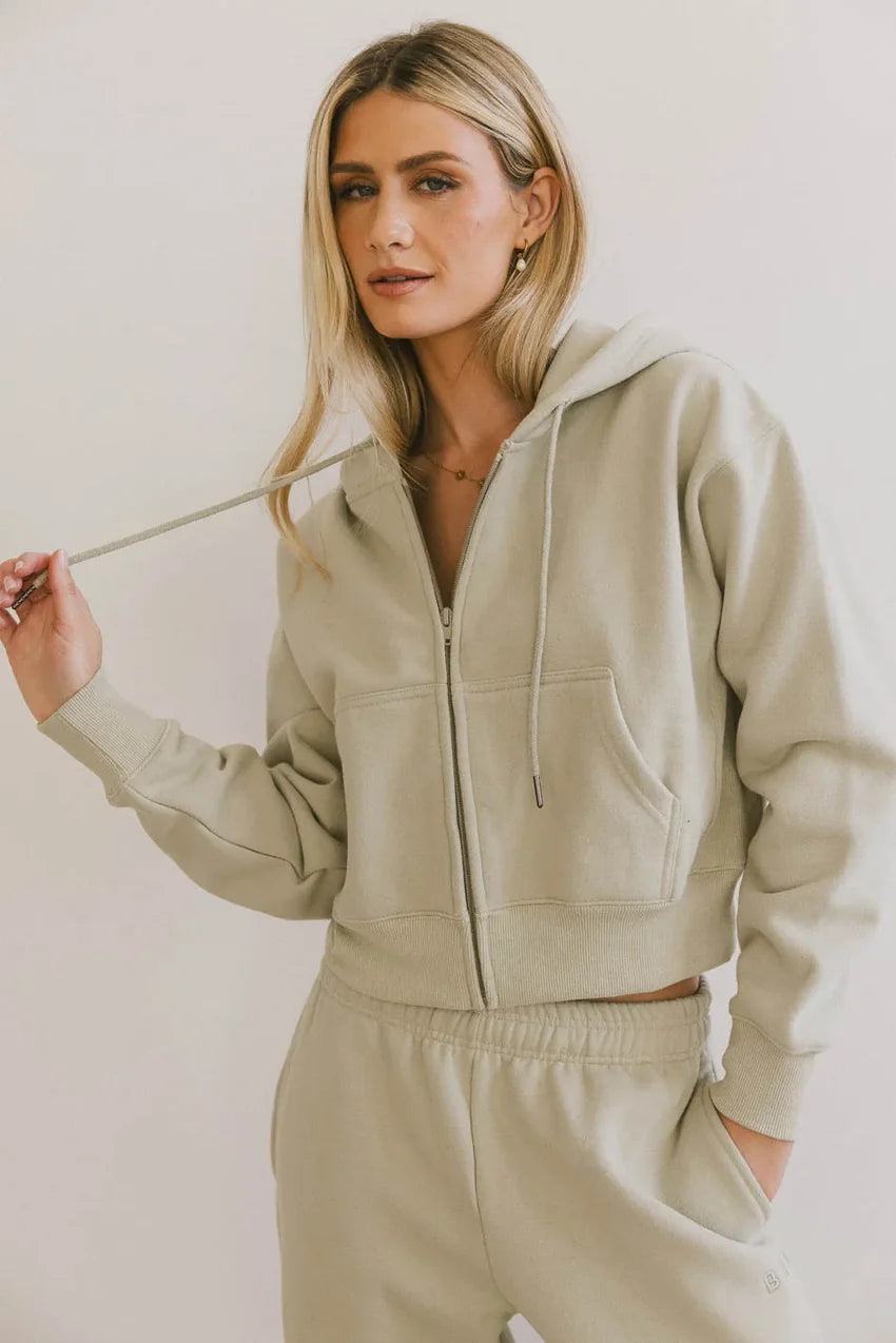 Ezra Zip Up in Sage - FINAL SALE