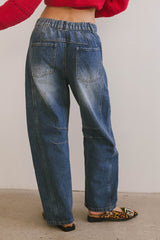 Lisette Barrel Jean in Dark Wash - FINAL SALE