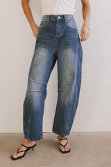 Lisette Barrel Jean in Dark Wash - FINAL SALE