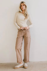 Lexie Ribbed Top in Beige - FINAL SALE