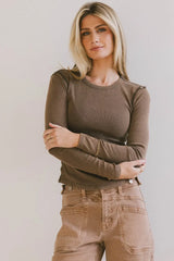 Lexie Ribbed Top in Charcoal - FINAL SALE