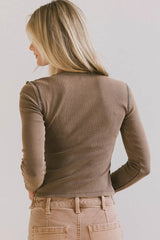 Lexie Ribbed Top in Charcoal - FINAL SALE