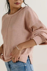 Mia Waffle Knit Top in Blush - FINAL SALE