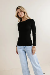 Journee Ribbed Top in Black - FINAL SALE