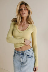Remi V-Neck Top in Lime - FINAL SALE
