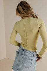 Remi V-Neck Top in Lime - FINAL SALE