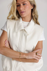 Rory Collared Vest in Cream - FINAL SALE