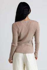 Mauryn Ribbed Top in Khaki - FINAL SALE