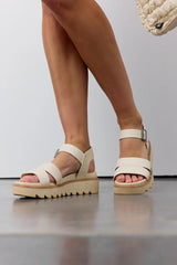 Jovie Platform Sandals in Bone - FINAL SALE