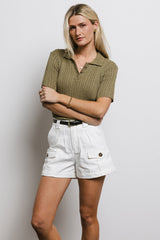 Millie Knit Sweater Top in Olive - FINAL SALE