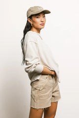 Maria Utility Denim Shorts in Tan - FINAL SALE