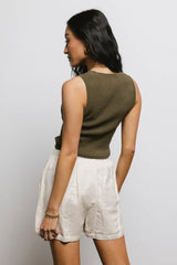 Textured Sweater Tank in Olive - FINAL SALE
