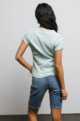 Addison Ribbed Top in Mint - FINAL SALE