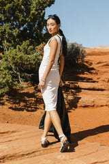 Zarela Ribbed Dress in White - FINAL SALE