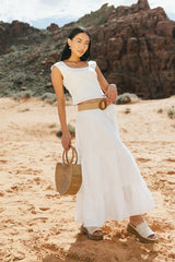 Layana Tiered Skirt in White - FINAL SALE