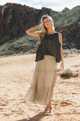 Mckenna Textured Skirt in Olive - FINAL SALE