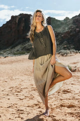 Mckenna Textured Skirt in Olive - FINAL SALE