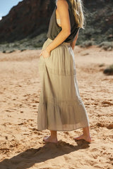 Mckenna Textured Skirt in Olive - FINAL SALE