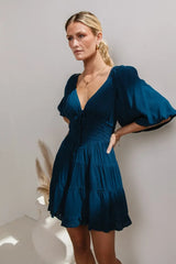 Little Runaway Mini Dress in Teal - FINAL SALE