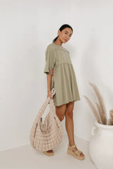 Lennox Mini Dress in Olive - FINAL SALE
