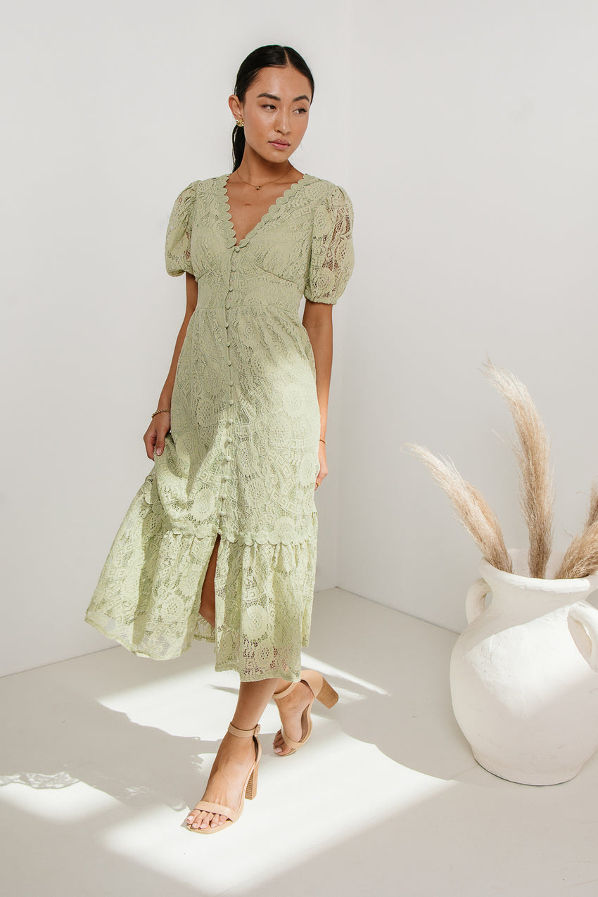 Rowan Lace Dress in Sage - FINAL SALE