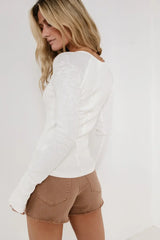 Skye Contrast Top in White - FINAL SALE