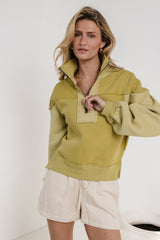Zeya Half Zip Sweatshirt in Lime - FINAL SALE
