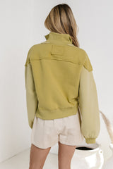 Zeya Half Zip Sweatshirt in Lime - FINAL SALE