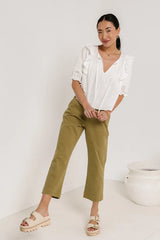 Bella Straight Leg Jeans in Moss - FINAL SALE