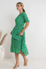 Marlee Midi Dress in Green - FINAL SALE