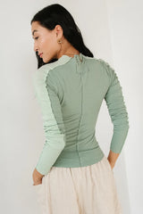 Cleo Ribbed Top in Teal - FINAL SALE