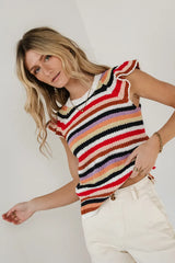 Lexi Sweater Top in Striped - FINAL SALE