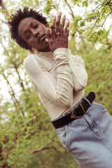 Cleo Ribbed Top in Beige - FINAL SALE