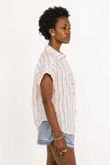 Topanga Striped Button Up in Pink - FINAL SALE