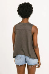 Zaylee Tank in Charcoal - FINAL SALE